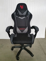 Fauteuil de travail inclinable pour ordinateur et jeux PC, logo personnalisé, chaise de jeu noire et rouge en tissu