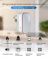 Tuya WiFi CH4 Détecteur de monoxyde de carbone CO Propane Butane GPL Capteur de fuite de gaz Usage domestique Source d'alimentation électrique Alarme Son Plastique