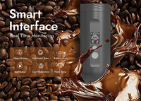 Machine à café expresso portable en acier inoxydable alimentée par USB 2 en 1, pompe haute pression 20 bars, contrôle de la température programmable