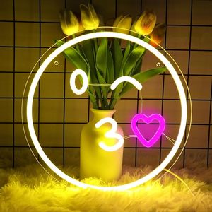 Enseigne néon visage souriant, alimentation USB 5V, interrupteur à intensité variable, lumière LED <span class=keywords><strong>Kiss</strong></span>, décoration murale pour la maison, chambre d'enfant, bureau, mariage, fête d'anniversaire - Product Image 4