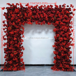 Arco de Rosas Cuadrado Artificial DKB, Arreglos Florales para Boda, Fondo de Flores de Gypsophila, Tamaños Personalizables, Larga Duración - Product Image 2
