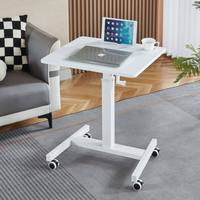 Bureau debout, bureau d'ordinateur mobile, réglable en hauteur pneumatiquement, table de chevet pour le travail debout au bureau.
