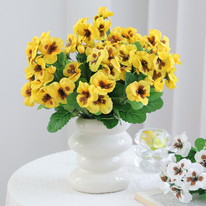 <b>Artificial</b> Pansies Flower <b>Bouquet</b> Silk Flowers High Simulation Nordic Style Wedding Home Decoration Reusable Recyclable - Product Image 3