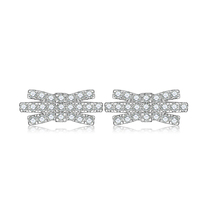 Boucles d'oreilles simples, bijoux Non ternes, boucles d'oreilles plaquées Rhodium en argent Sterling 925