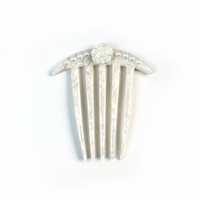 Peigne à cheveux en acétate nacré motif nœud papillon, peigne latéral à dents larges en écaille de tortue ivoire, peigne français décoratif poli