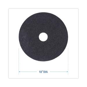 Boardwalk BWK4018BLA 18 In. Diameter Black <b>Stripping</b> Floor Pads Commercial Cleaners 5/Carton - Product Image 3