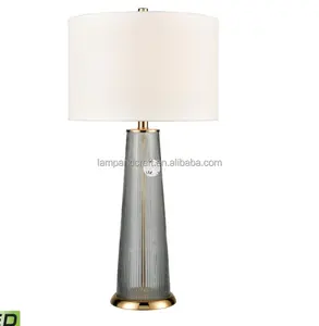 Abajur de mesa de vidro bola vermelha com sombrinha para o hotel Guestroom living room Quarto escritório Home Lighting Decoration