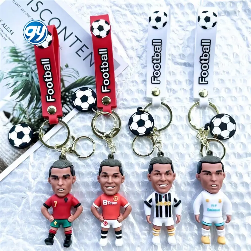 New Football Ronaldo Player Soccer Star Keychain Bag Pendant Collection Doll anime key chain Action Figure Souvenirs Toy Gifts