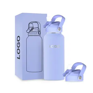 Personalized Insulated Water Bottle with Paracord Handle Straw Lid & Spout Lid Vacuum Stainless Steel Wide Mouth Water Bottle