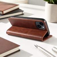 Funda Tipo Cartera de Cuero PU Premium para iPhone 14 - Funda con Soporte para Teléfono, Ranuras para Tarjetas, Cierre Magnético y Protección Contra Impactos