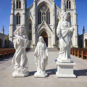Estatua de la Sagrada Familia de Mármol Hecha a Mano, Diseño Europeo Religioso, Tamaño Real para Exteriores, para Iglesia y Jardín - Product Image 5