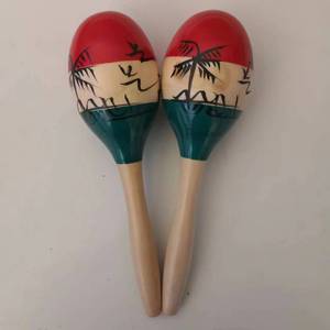 Une paire d'instrument de musique Orff en bois cocotier <span class=keywords><strong>Maracas</strong></span> jouets d'éducation précoce pour enfants <span class=keywords><strong>Maracas</strong></span> accompagnement <span class=keywords><strong>Maracas</strong></span> hochets - Product Image 3