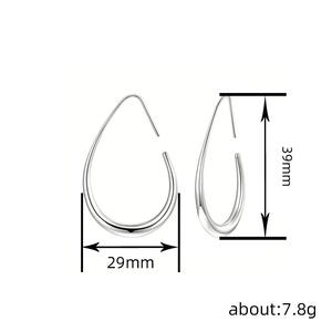 Pendientes de Aro de Oro Sólido de 18K de Lujo con Diseño Minimalista de Gota de Agua para Mujer, Joyería Fina para Uso Diario - Product Image 6