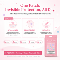 Patch anti-acné respirant ultra-fin pour le visage, à l'acide salicylique, à l'huile d'arbre à thé, au Cica et à l'aloe vera, en forme d'étoile, pour usage quotidien, marque privée, OEM ODM