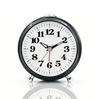 Offre Spéciale – Réveil Silencieux Moderne en Plastique à Quartz, Cadran Circulaire de 4 Pouces, Aiguille Analogique, Alarme Crescendo, Fonction Snooze Progressive, Veilleuse