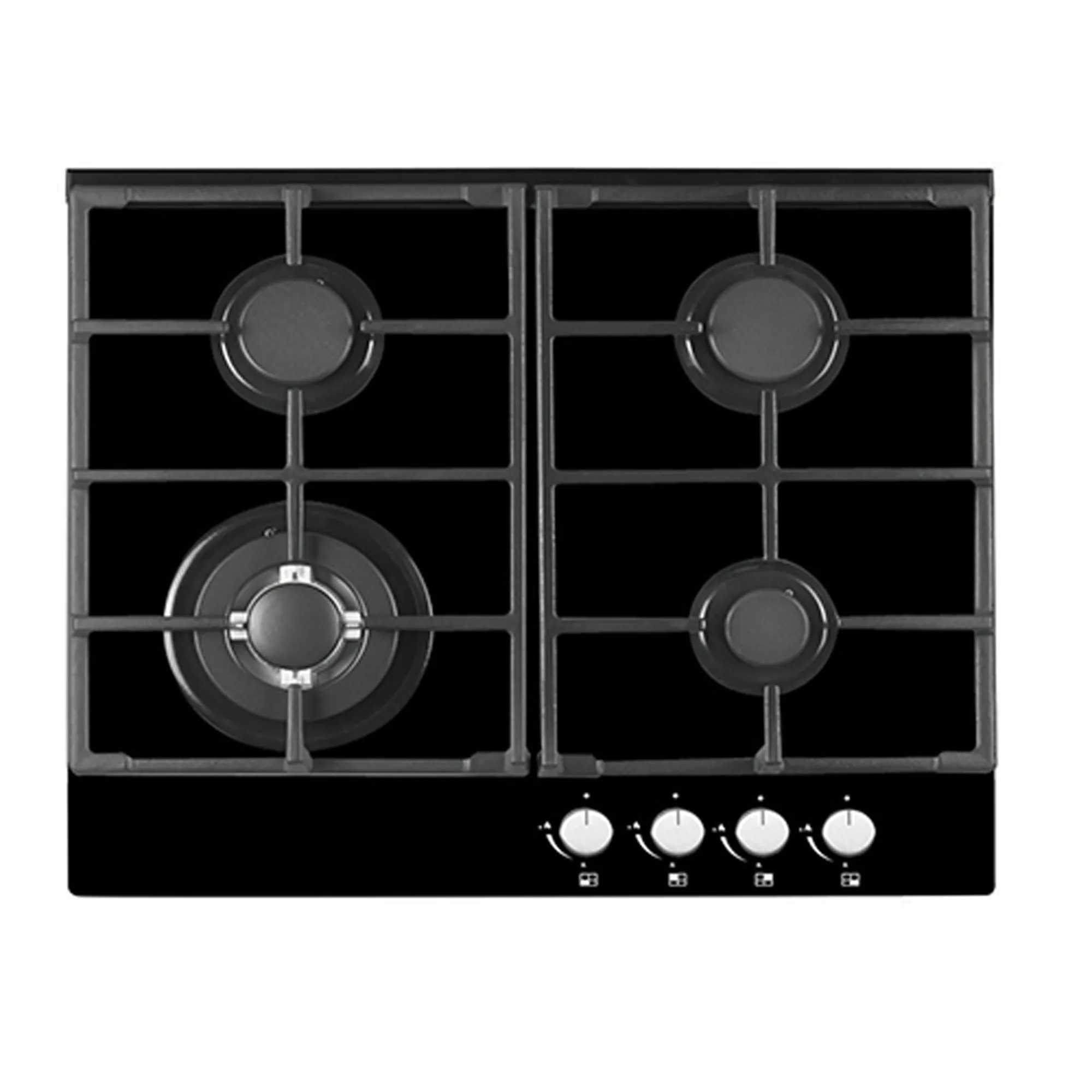 600mm 4-Burner Gas Cooktop China Manufacturer Built-In LPG/NG Stove Cast-Iron Pan Support Electric Power Battery Application