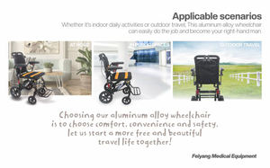 Silla de Ruedas Manual Plegable Estándar de Aluminio, Portátil, Ligera, con Ruedas Pequeñas, Silla de Ruedas de Movilidad - Product Image 6