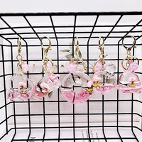 Porte-clés en forme de cerisier de dessin animé, porte-clés en pâte à modeler liquide Sakura, porte-clés de voiture, accessoires pour sacs, cadeaux pour enfants