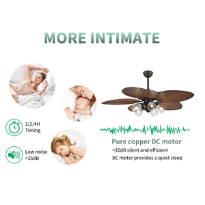 52 Inch Sắt Lưỡi Đa Sắc Có Thể Điều Chỉnh Thông Minh Yuta Ứng Dụng Điều Khiển Từ Xa Hc554 Trần LED Đèn Chùm Quạt Trần - Product Image 3