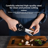 Ciseaux de cuisine multifonctionnels en acier inoxydable, gain de temps, poignée en PP, 8,3 pouces, pour viande, fruits, légumes, ouverture de bouteilles