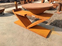 Barbecue au charbon de bois BETTER GARDEN BG4 en acier Corten patiné pour 3 à 5 personnes, design moderne, sécurité anti-évacuation d'oxygène