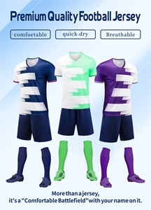Kit da Allenamento Calcio Personalizzabile con Colore Duraturo, Uniforme <span class=keywords><strong>di</strong></span> Squadra 100% Poliestere, <span class=keywords><strong>Maglia</strong></span> Traspirante ad Asciugatura Rapida con Scollo a V e Vestibilità Comoda - Product Image 2
