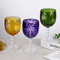 Gobelets en Verre Motif Cocotier RXCG03 Style Européen et Américain, Capacité 101-200ml, Vente en Gros Fabricant pour Restaurants et Usage Domestique