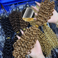 Extensiones de Cabello Brasileño Remy Virgen de Lujo de Buena Calidad, con Punta en V de Dos Puntas, Doble Trama a Máquina, 100g a Granel