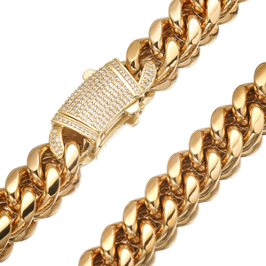Popular Stainless Steel Hip Hop Bracelet | Stainless Steel Iced Out Miami Cuban <b>Chain</b> Fashion Men's Bracelet Wholesale - Product Image 1