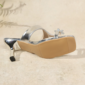 Nouvelle Arrivée <span class=keywords><strong>Sandales</strong></span> à Talons Hauts Sexy pour Femme, Tongs à Fleur de Prunier Ornées sur l'Orteil, Talon Fin Carré 7cm MuY1255 - Product Image 6