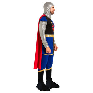 Disfraz de Cruzado para Adultos, Traje de Cosplay de Halloween, Capa Azul y Roja con Capucha Plateada, Conjunto Completo para Representaciones Escénicas - Product Image 4
