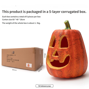 Novedades de Halloween: Linterna de calabaza hueca y colorida, estilo vintage americano, de plástico, con LED luminoso, para jardín. - Product Image 4