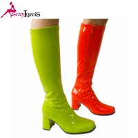 Populaire pom-pom girls bottes de danse grande taille femmes GOGO 3 "talon fermeture éclair bottes multicolore personnalisé femmes bottes