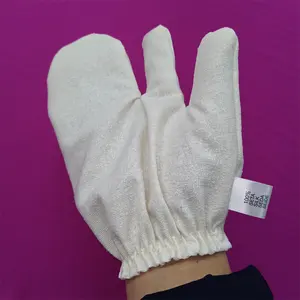 100% raw silk ayurveda dry massage gloves face exfoliating gloves spa gloves