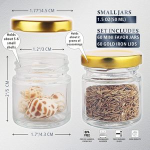 Vente en gros de pots à miel uniques de 1,5 oz pour fêtes, mini pots à miel hexagonaux en verre avec couvercle en métal et cuillère en bois - Product Image 3