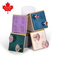LAIRE Présentoir à bijoux en métal de luxe Base en microfibre Présentoir à clous d'oreilles Présentoir spécial pour bijoux