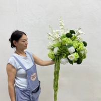 DKB Hersteller Großhandel 40cm Grüne Künstliche Calla-Lilie Hortensie Blumenball Tischdekoration für Hochzeiten
