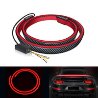 Fibre de carbone voiture Auto queue aile lèvres Led voyants d'avertissement 120cm 12v aileron arrière frein clignotant bande lumière Kit