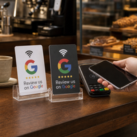 Cartes de visite NFC à puce NTAG215, étanches, pour contrôle d'accès, avec code QR, pour les réseaux sociaux Facebook, TikTok, Google Review
