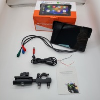 Maustor Écran IPS HD 7 pouces étanche IP67, Android Auto sans fil portable pour moto, Carplay avec TPMS, caméras 1080P et GPS