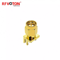 Conector de soldadura de montaje en borde macho SMA de polaridad inversa para PCB de 1,2mm