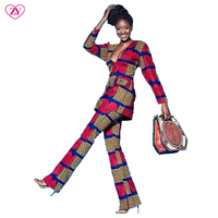 Ensemble deux pièces personnalisé pour femme : Blazer et pantalon tendance automne, style africain avec détails boutonnés, tissu tissé 100 % coton