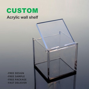 Carré transparent personnalisé écologique pour plexiglas Cube Coffrets cadeaux avec couvercles Présentoir de rangement personnalisé Boîtes de rangement en acrylique - Product Image 1