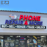 Décoration personnalisée pour atelier de réparation de téléphones, conception de logo pour magasin de téléphonie mobile, enseigne LED publicitaire extérieure pour l'extérieur