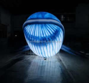 <span class=keywords><strong>Inflatable</strong></span> Helium bay cá voi biển bóng bay với <span class=keywords><strong>LED</strong></span> ánh sáng Đảng tổ chức sự kiện trang trí sân khấu bơm hơi khổng lồ treo màu xanh cá voi - Product Image 3