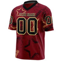Vente en gros de maillots de football à manches courtes personnalisés Streetwear rétro vêtements d'équipe américains avec étoile Design respirant Style décontracté