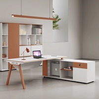 Bureau simple et luxueux en forme de L moderne pour un ordinateur pour une personne mobilier de salon