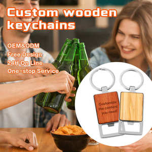 Porte-clés en bois personnalisés avec logo, impression UV, couleur personnalisée, anneaux en alliage de zinc, utilisation promotionnelle, motifs animaux/sportifs/cross - Product Image 4