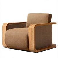 Canapé d'extérieur haut de gamme en teck, résistant à l'eau et au soleil, mobilier en bois massif pour cour, jardin, villa, terrasse, patio extérieur, salon