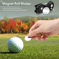 Outil de réparation de divots pliable en acier inoxydable et marqueur de balle de golf avec bouton magnétique escamotable